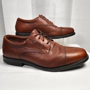 Rockport Men’s Waterproof Cap Toe Oxfords Size 10 XW Brown Leather [V82352]